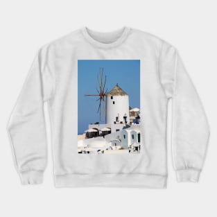 Windmill on Santorini Crewneck Sweatshirt